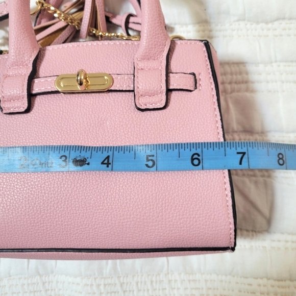 Pink Faux Leather Mini Crossbody Bag - Picture 3 of 14